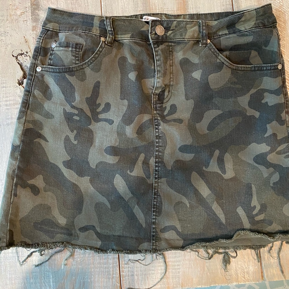 Dex Camo Jean Skirt
